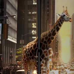 Wohnen Paravent Giraffe in New York Fotokunst - Lisdonna
