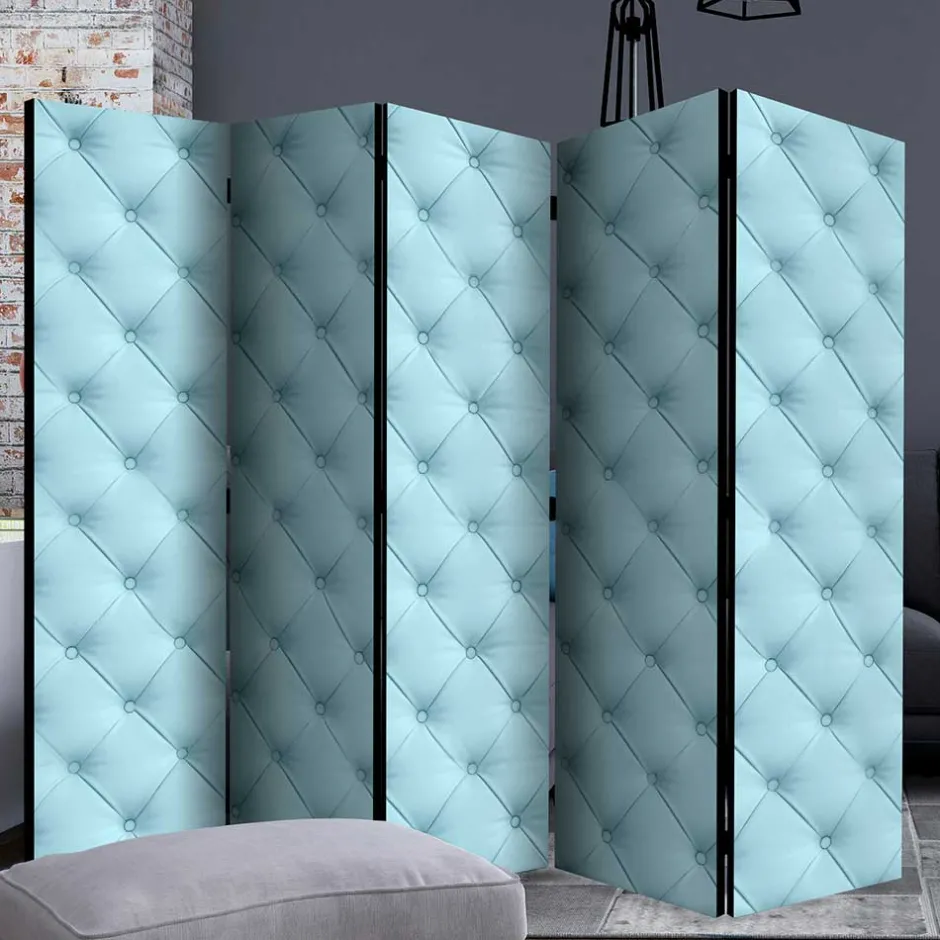 Paravent im Chesterfield Look in Hellblau - Prenzla^Wohnen Sale