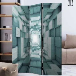 Wohnen Paravent in Blaugrau 3D Motiv Druck - Veit