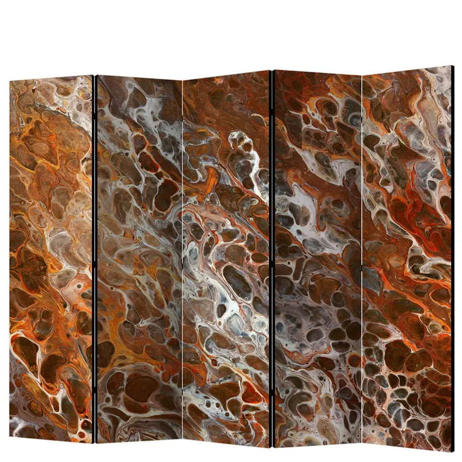 Paravent in Braun Grau Orange Schlieren - Bassy^Wohnen Outlet