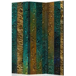 Wohnen Paravent in Braun Türkis Streifen Motiv - Zianatto