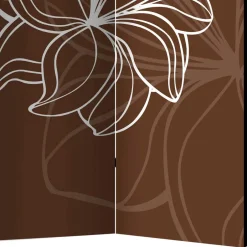 Wohnen Paravent in Braun Weiß Gelb bedruckt - Sanni