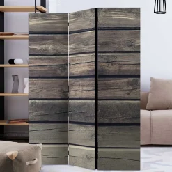 Paravent in Bretter Wand Optik - Cremo^Wohnen Discount