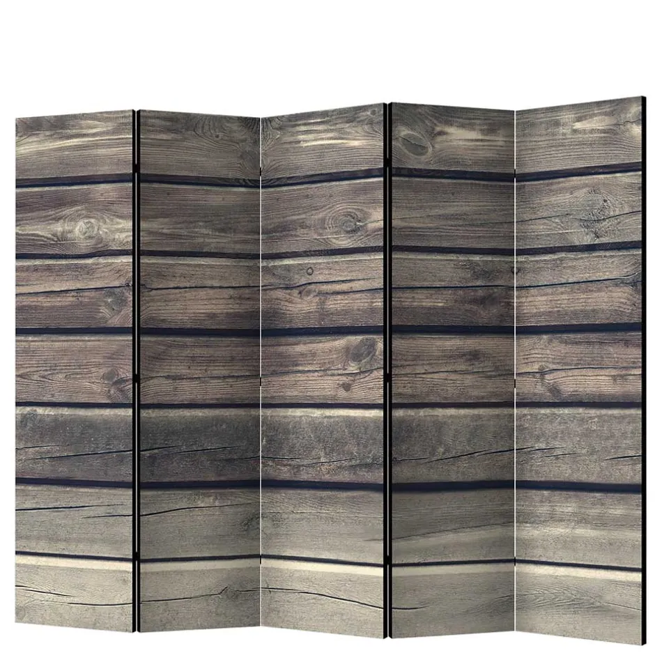Paravent in Bretter Wand Optik - Cremo^Wohnen Discount