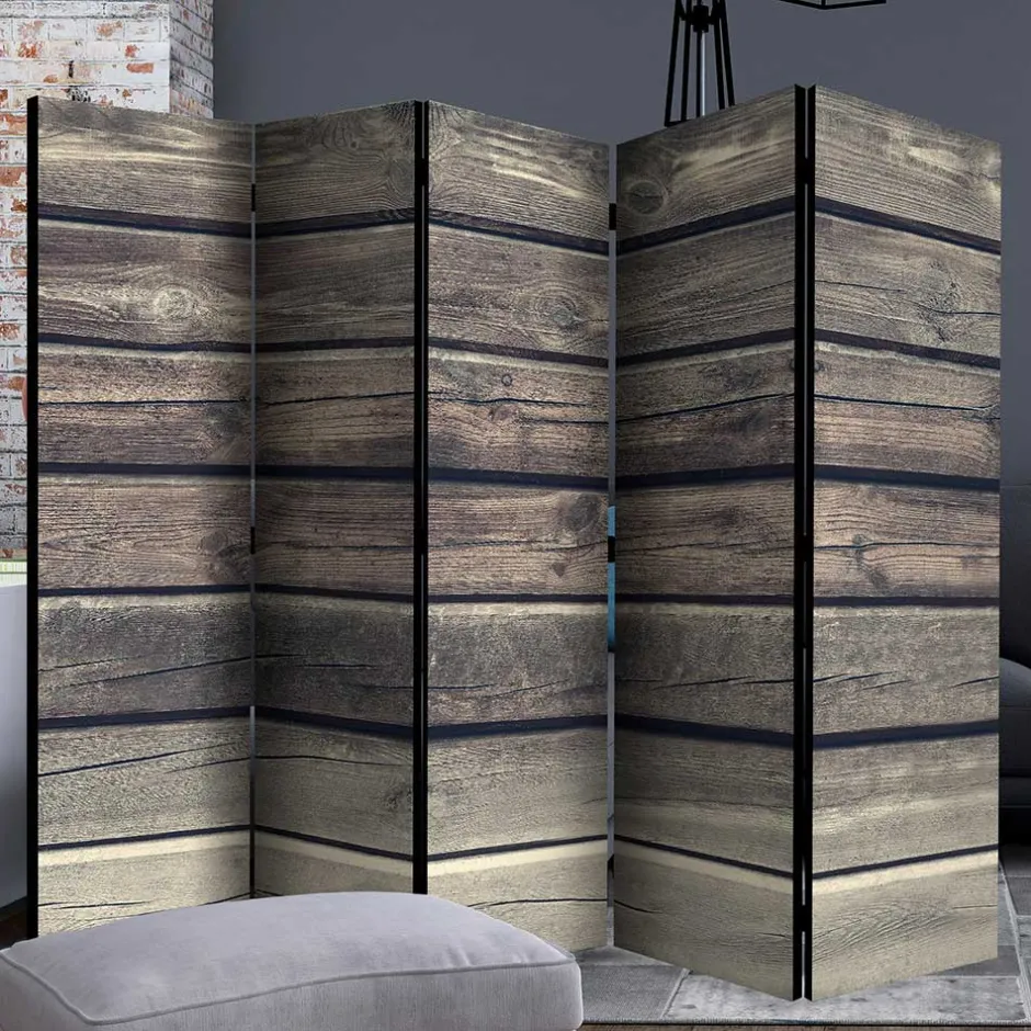 Paravent in Bretter Wand Optik - Cremo^Wohnen Discount