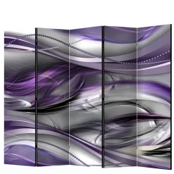 Paravent in Grau & Violett bedruckt - Jawos^Wohnen Discount