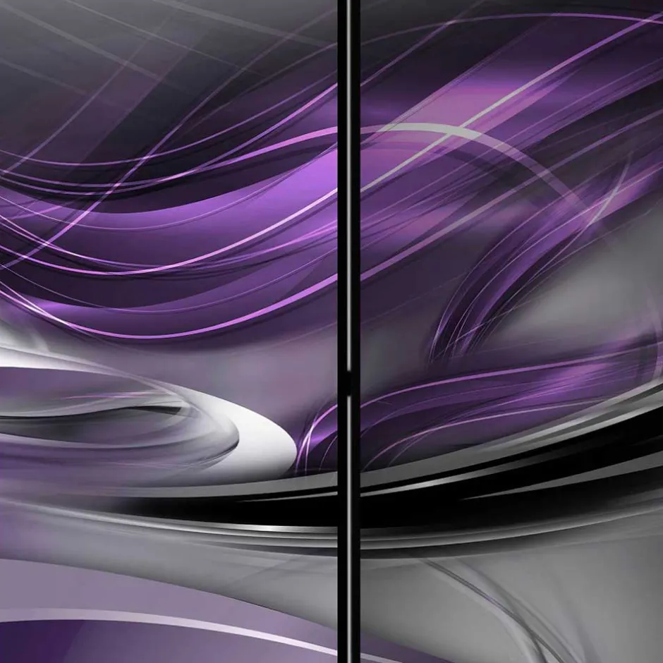 Paravent in Grau & Violett bedruckt - Jawos^Wohnen Discount