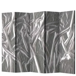 Wohnen Paravent in Grau Silber bedruckt - Smidan