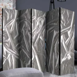 Wohnen Paravent in Grau Silber bedruckt - Smidan