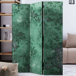 Paravent in Grün Grau Ornament - Vilma^Wohnen Discount