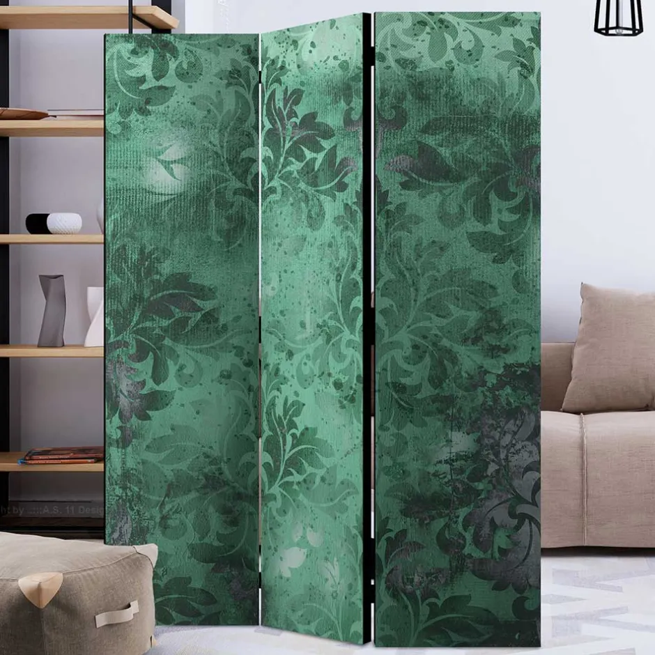 Paravent in Grün Grau Ornament - Vilma^Wohnen Discount