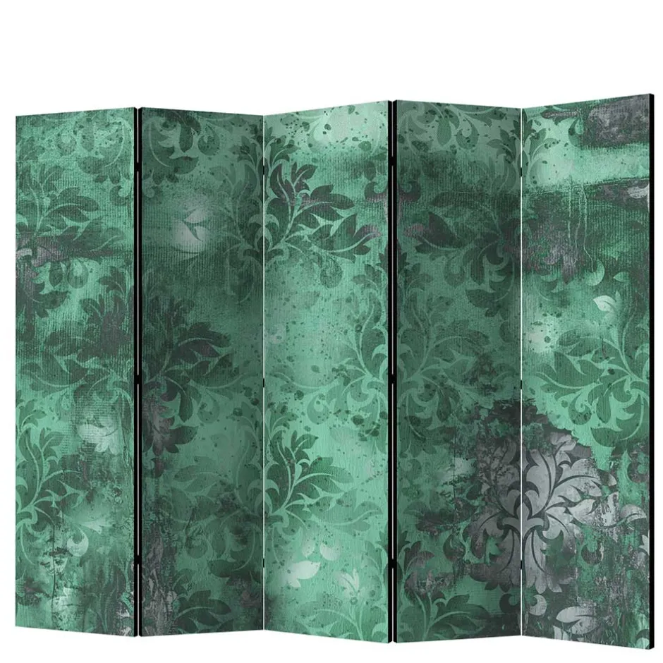 Paravent in Grün Grau Ornament - Vilma^Wohnen Discount