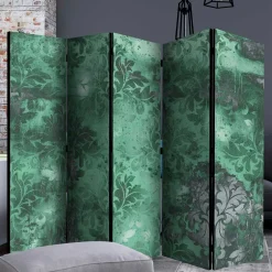 Paravent in Grün Grau Ornament - Vilma^Wohnen Discount
