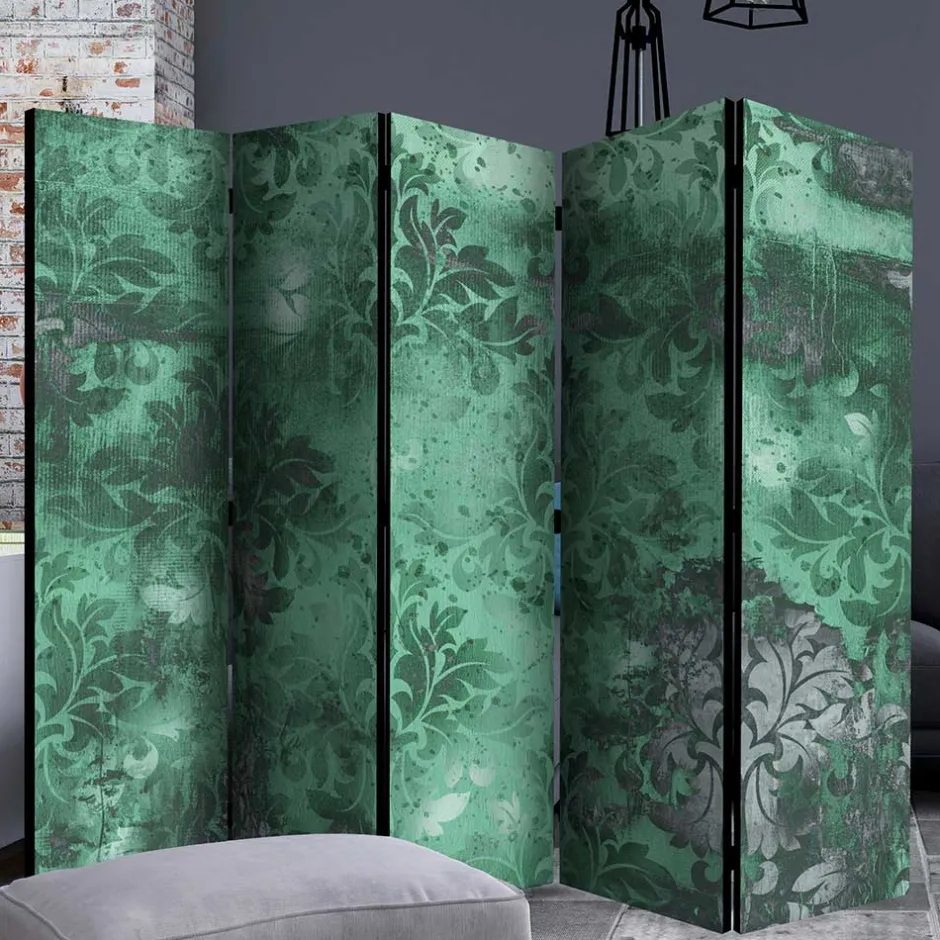 Paravent in Grün Grau Ornament - Vilma^Wohnen Discount