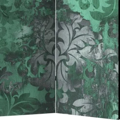 Paravent in Grün Grau Ornament - Vilma^Wohnen Discount