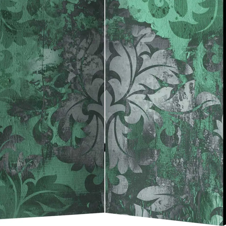 Paravent in Grün Grau Ornament - Vilma^Wohnen Discount