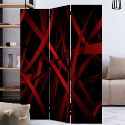 Wohnen Paravent in Rot & Schwarz - Lenn