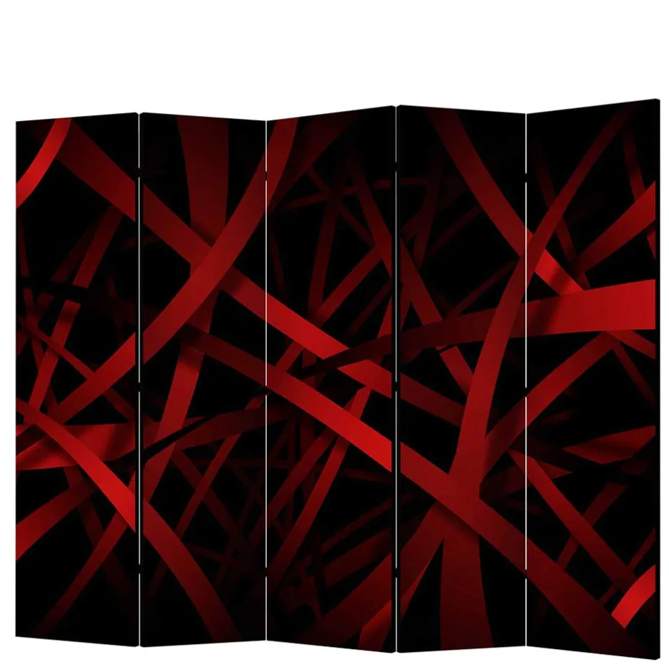 Wohnen Paravent in Rot & Schwarz - Lenn