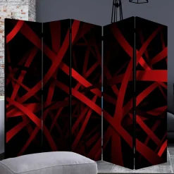 Wohnen Paravent in Rot & Schwarz - Lenn