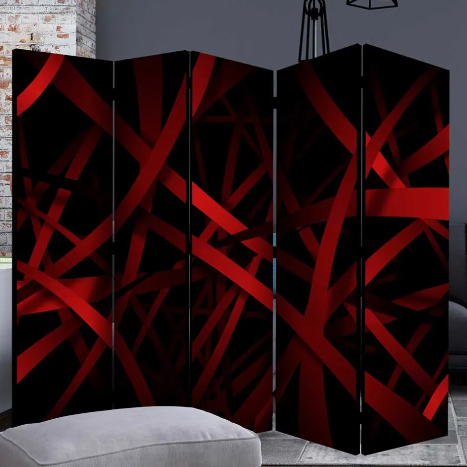 Wohnen Paravent in Rot & Schwarz - Lenn