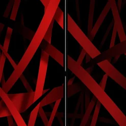 Wohnen Paravent in Rot & Schwarz - Lenn