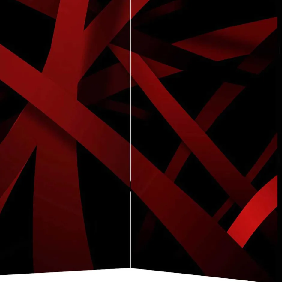 Wohnen Paravent in Rot & Schwarz - Lenn