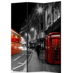 Paravent in Schwarz Weiß Rot - London Fotodruck - Enkes^Wohnen