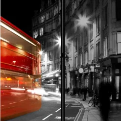 Paravent in Schwarz Weiß Rot - London Fotodruck - Enkes^Wohnen