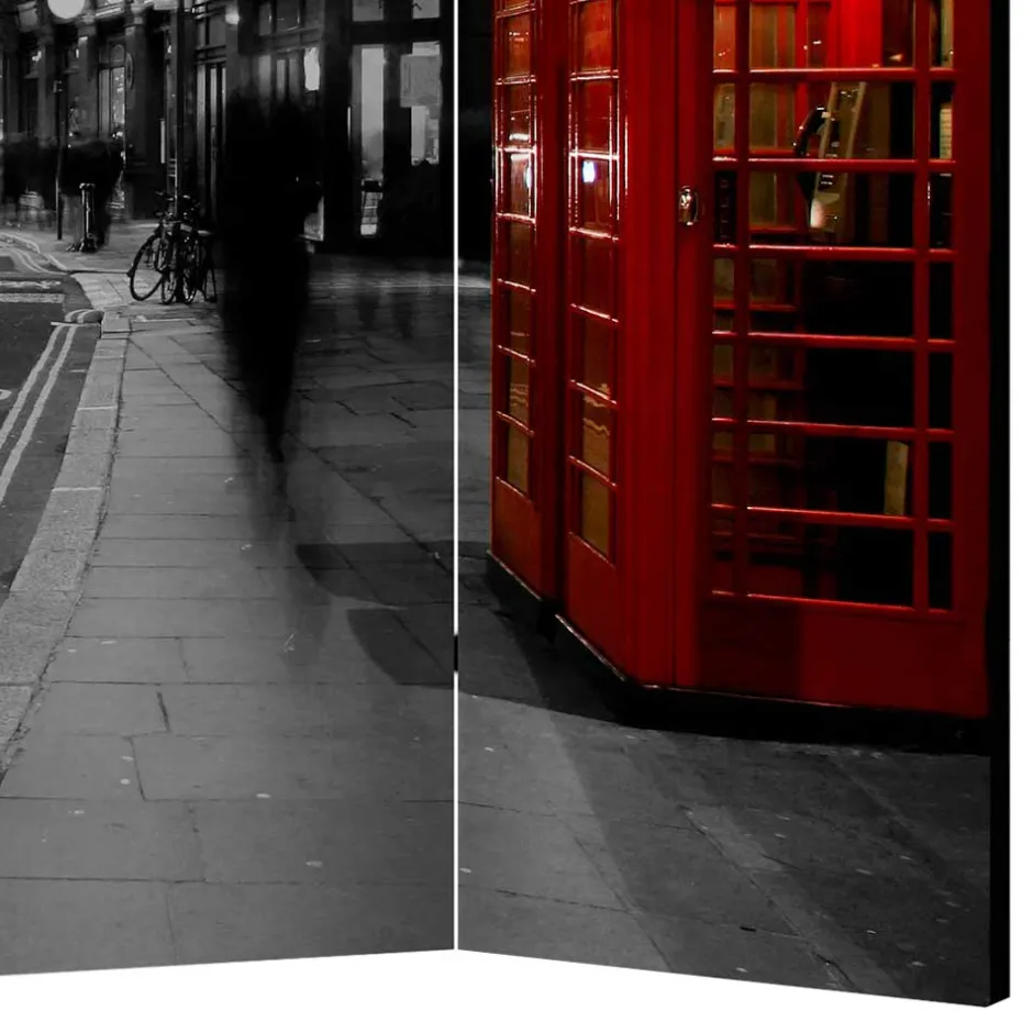 Paravent in Schwarz Weiß Rot - London Fotodruck - Enkes^Wohnen