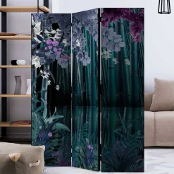 Wohnen Paravent mit Bambus & Pflanzen Motiv - Kariono