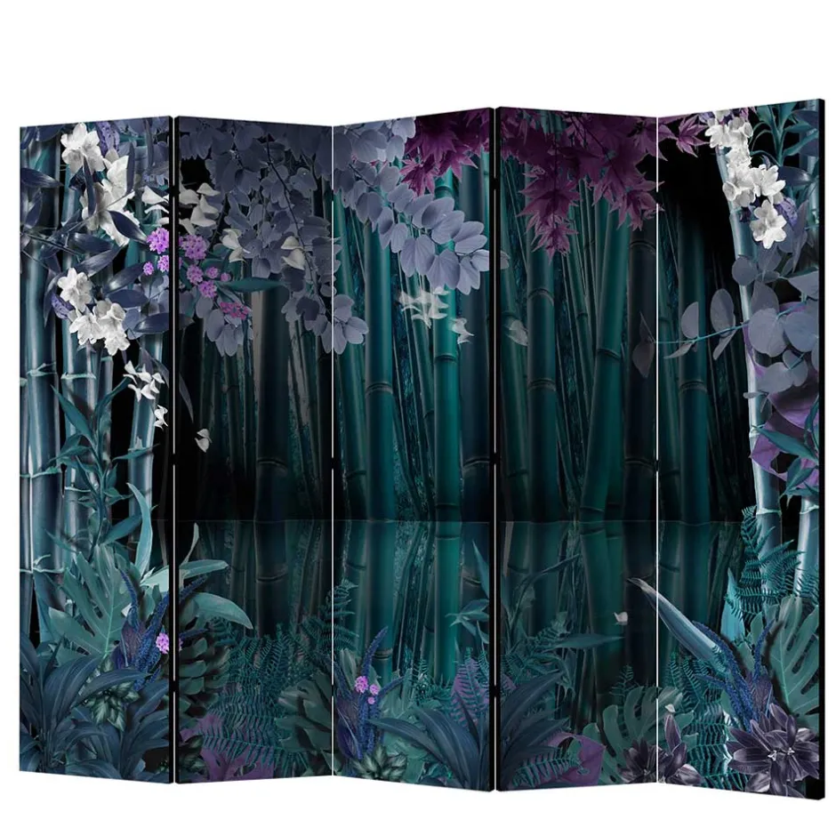 Wohnen Paravent mit Bambus & Pflanzen Motiv - Kariono