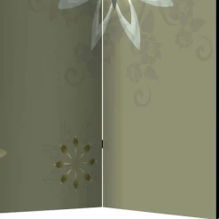 Paravent mit Blumen Motiv in Grau Gold - Stivaldo^Wohnen Online