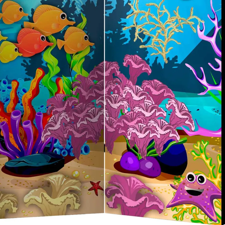 Paravent mit Comic Motiv Unterwasserwelt - Harriss^Wohnen Clearance