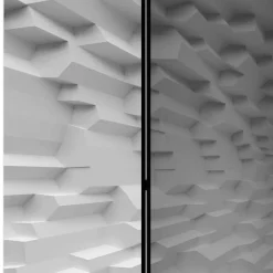 Paravent mit 3D Musterdruck Weiß Grau - Jainey^Wohnen Online