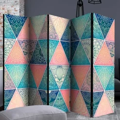 Paravent mit Dreieck Muster mit Orient Ornamenten - Sintma^Wohnen New