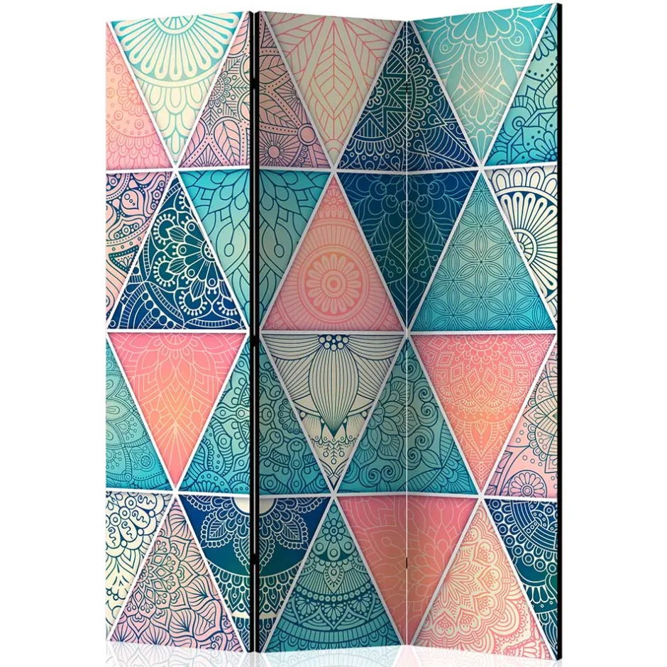 Paravent mit Dreieck Muster mit Orient Ornamenten - Sintma^Wohnen New