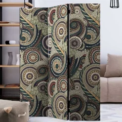 Paravent mit Ethno Muster bedruckt - Levirenas^Wohnen Clearance