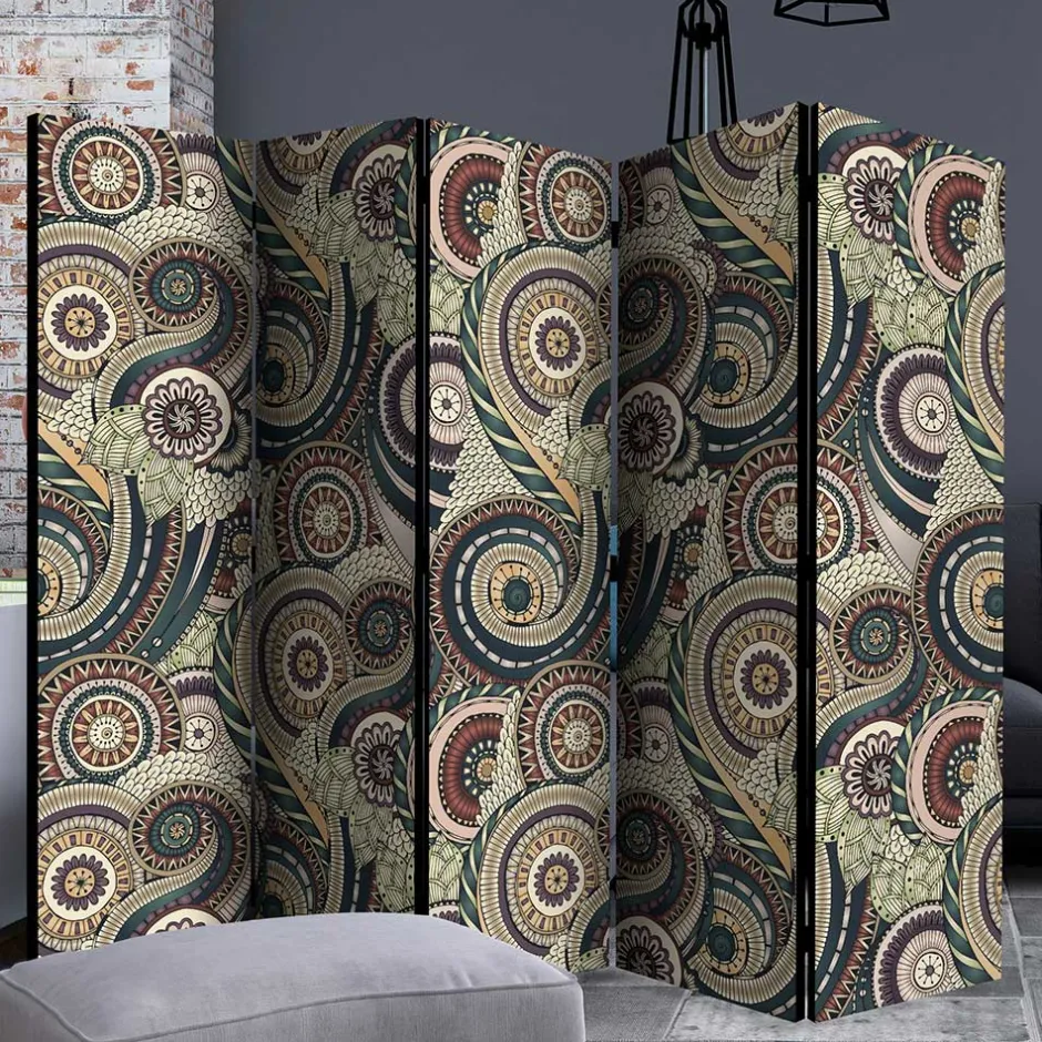 Paravent mit Ethno Muster bedruckt - Levirenas^Wohnen Clearance