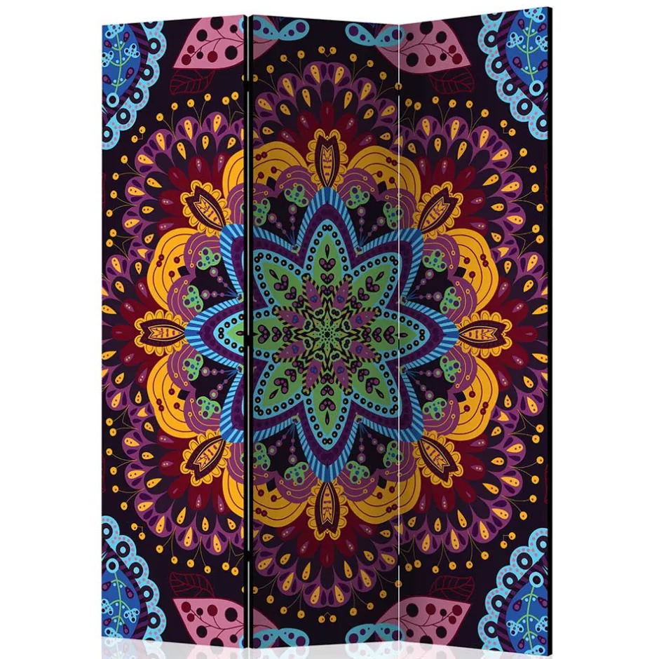 Wohnen Paravent mit farbenfrohem Mandala Motiv - Yaniz