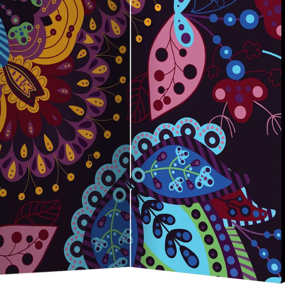 Wohnen Paravent mit farbenfrohem Mandala Motiv - Yaniz