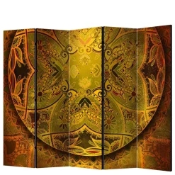 Paravent mit Mandala Motiv Goldfarben - Gabrio^Wohnen Clearance