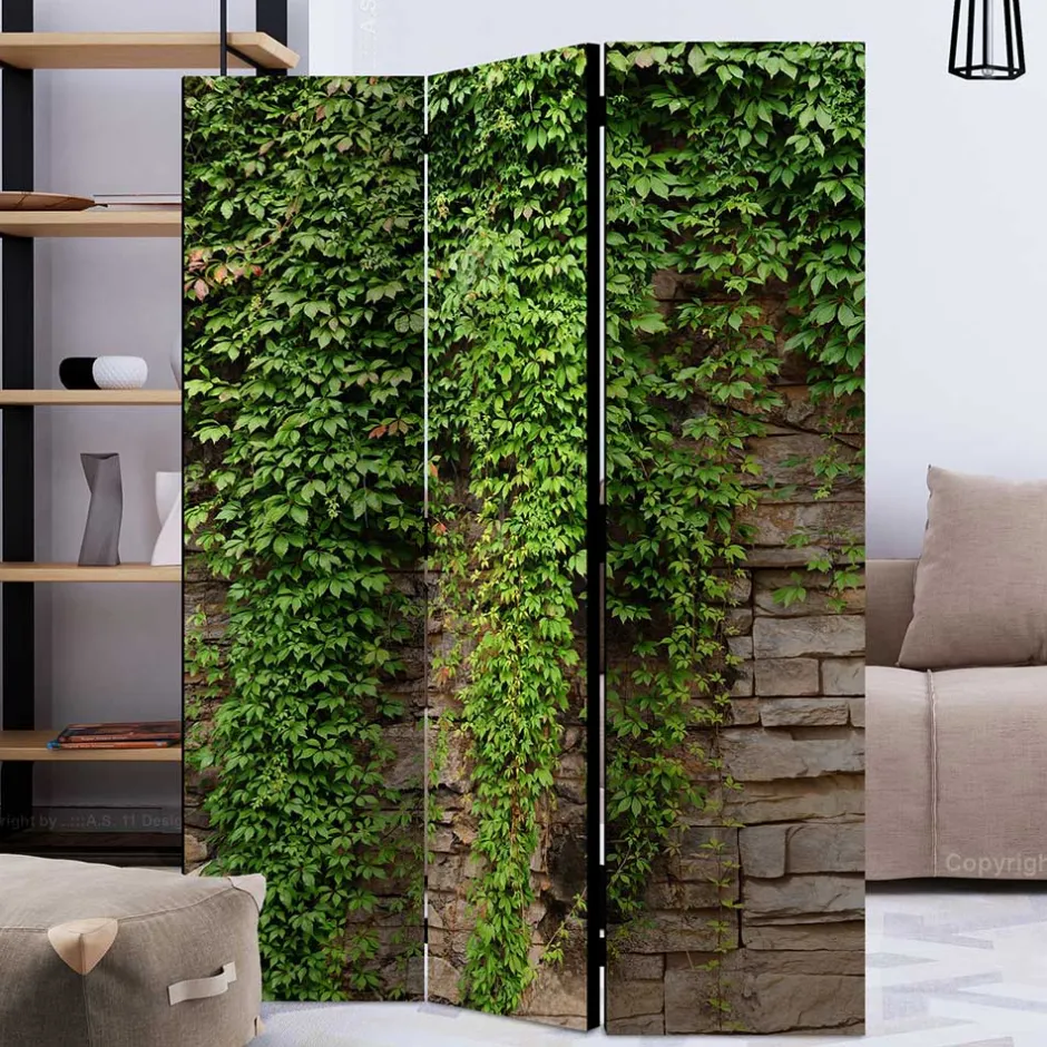 Paravent mit Mauer & Ranke Wilder Wein - Letona^Wohnen