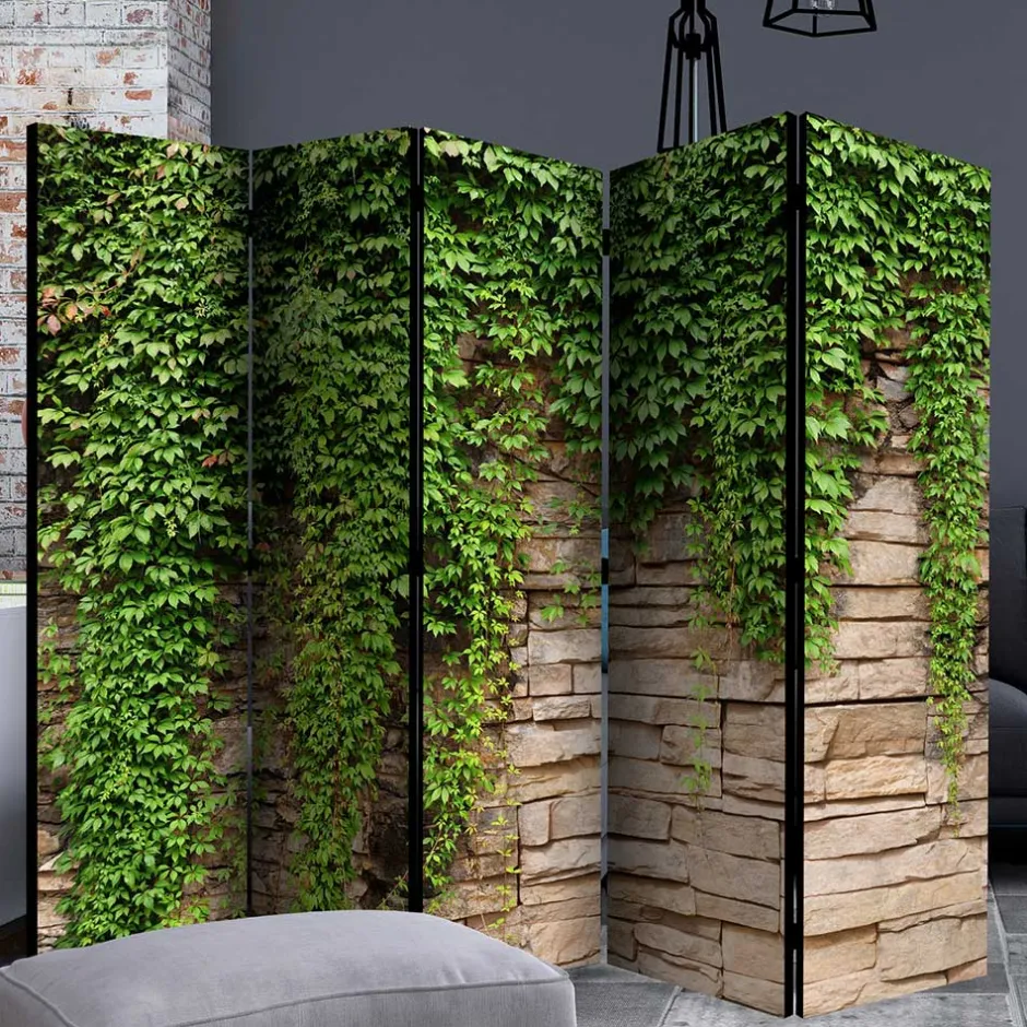 Paravent mit Mauer & Ranke Wilder Wein - Letona^Wohnen