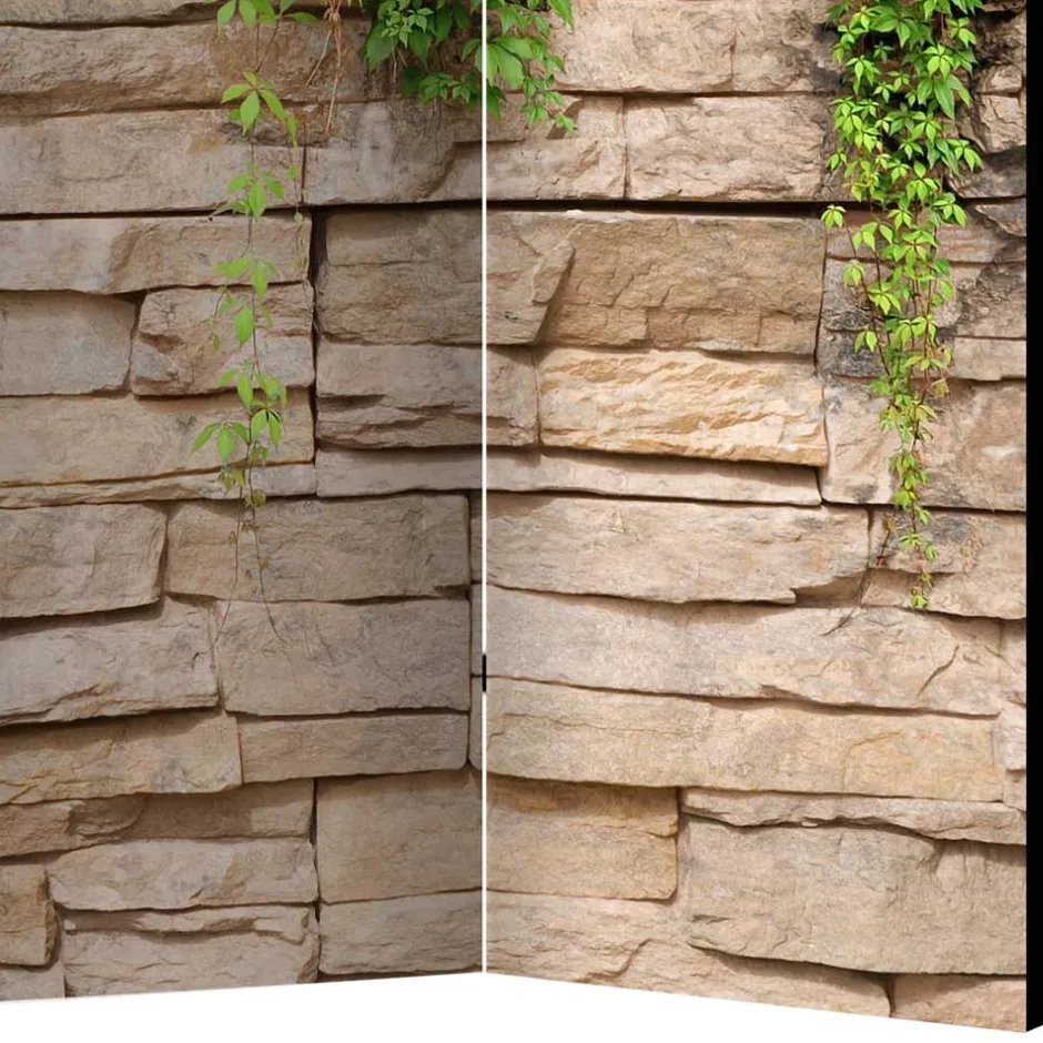 Paravent mit Mauer & Ranke Wilder Wein - Letona^Wohnen