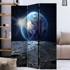 Wohnen Paravent mit Mond & Erde Weltraummotiv - Laviette