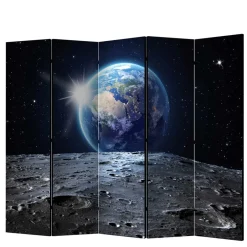 Wohnen Paravent mit Mond & Erde Weltraummotiv - Laviette