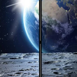 Wohnen Paravent mit Mond & Erde Weltraummotiv - Laviette