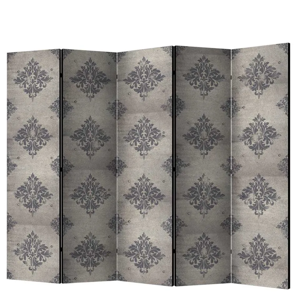 Paravent mit Ornament Muster in Grau - Scandrec^Wohnen New