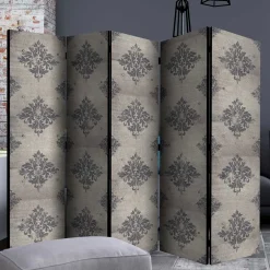 Paravent mit Ornament Muster in Grau - Scandrec^Wohnen New