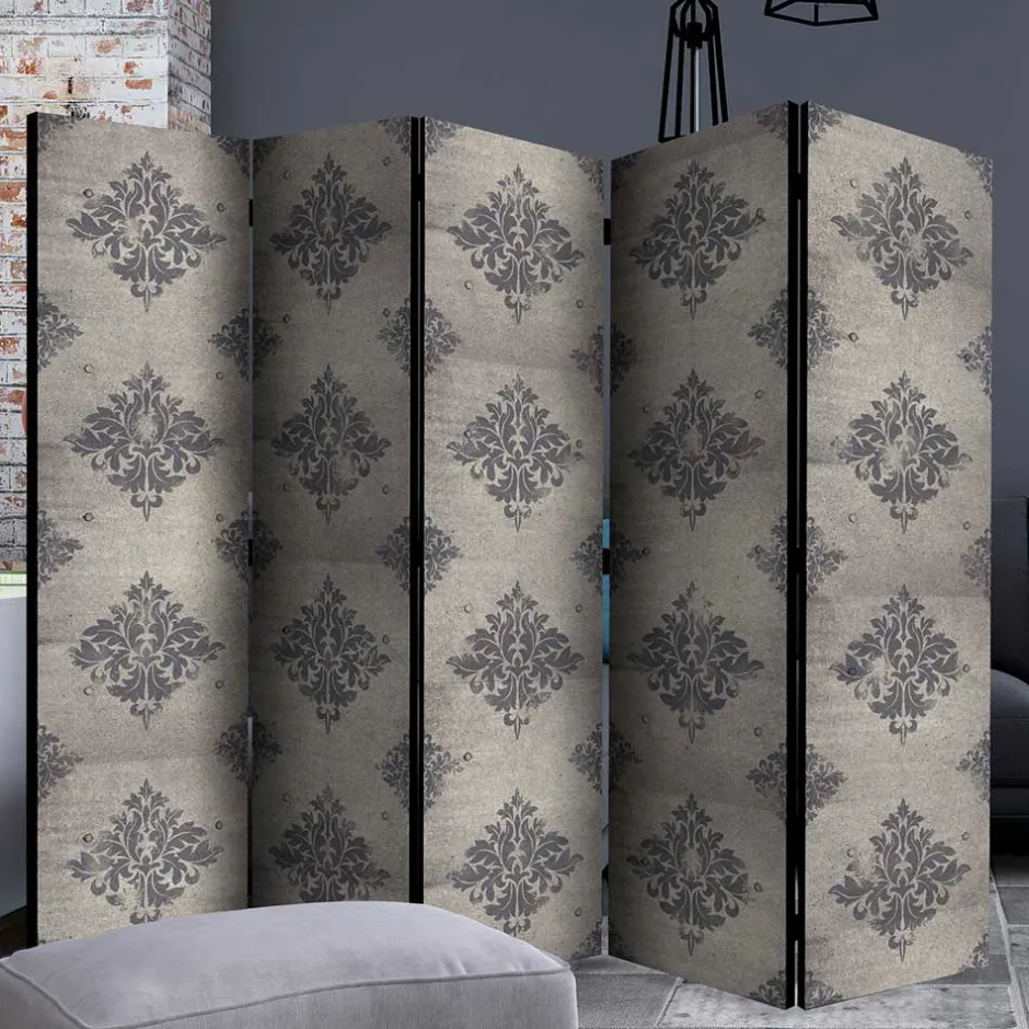 Paravent mit Ornament Muster in Grau - Scandrec^Wohnen New